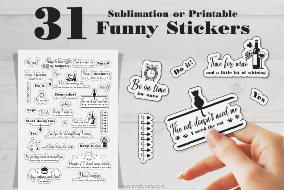 Download Sublimation or Printable Funny Stickers. - Funny Collection