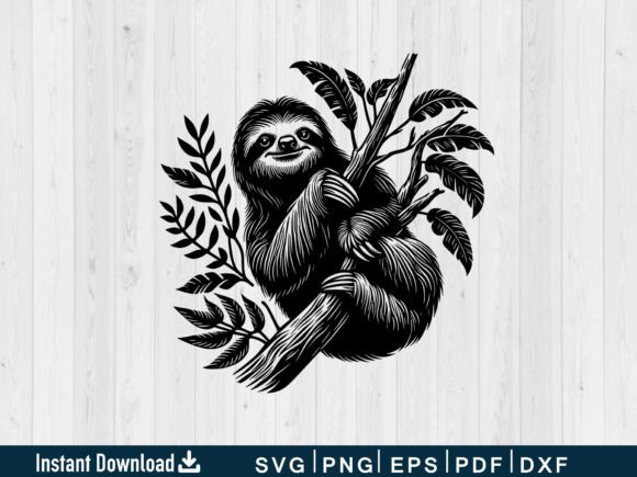 Download Funny Sloth Svg Vector Silhouette File - Funny Collection