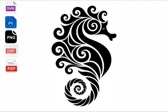Download Tribal Seahorse SVG Cut File - Seahorse svg Collection