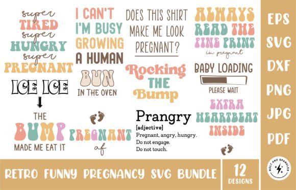 Download Retro Funny Pregnancy SVG Bundle - Funny Collection