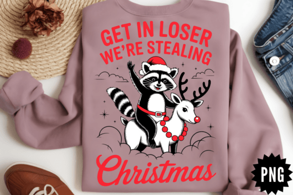 Download Funny Raccoon Christmas PNG Design - Funny Collection
