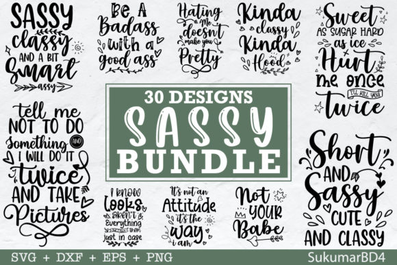 Download 30 Sassy SVG Bundle, Funny SVG, Cut File - Funny Collection