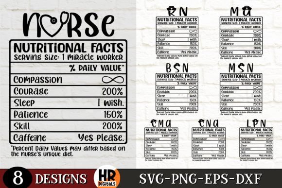 Download Nurse Nutritional Facts Funny SVG Bundle - Funny Collection