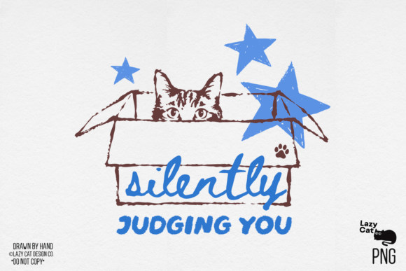 Download Funny Cat Hand-Drawn PNG Sublimation - Funny Collection